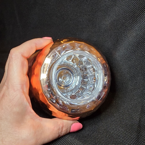 Fun disco ball beverage bottle, screw on top. Plastic copper color design. - Picture 4 of 4